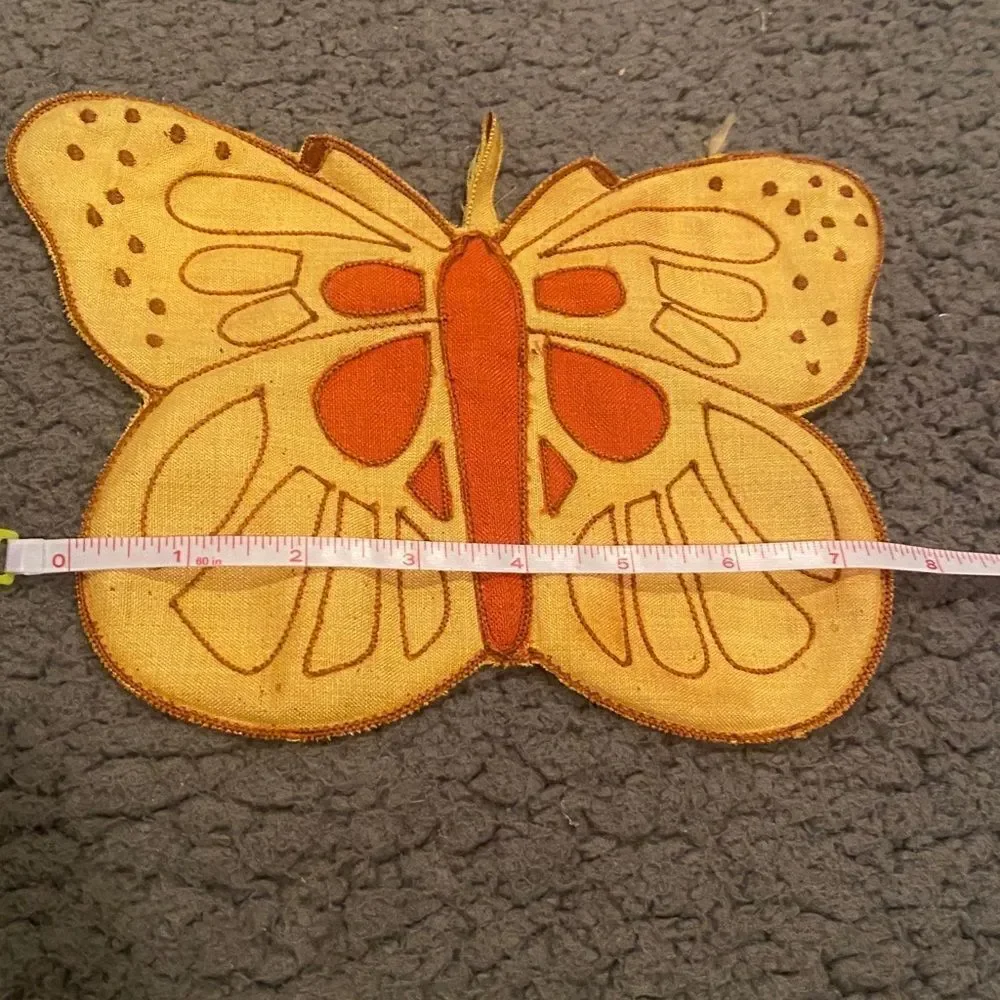 Vintage Butterfly Pot Holder Wall Hanger Set Of Two